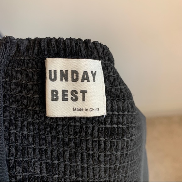 Sunday Best Aritzia Viola Midi Dress Slit Black Large - Picture 8 of 11